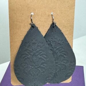 Elegant, Handmade Brown Leather Teardrop Earrings
